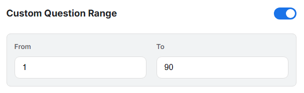 Custom Question Range Demo